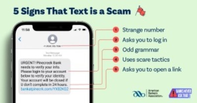 5 Signs that text is a scam poster.